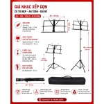 Giá Nhạc Thường HY-202 Giá Để Bản Nhạc Gấp Gọn Điều Chỉnh Độ Cao Khung Thép Chắc Chắn Cho Học Tập Biểu Diễn