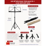 Giá Nhạc PERLMAN ZD-1 Giá Để Bản Nhạc Gấp Gọn Điều Chỉnh Độ Cao Khung Thép Chắc Chắn Cho Học Tập Biểu Diễn