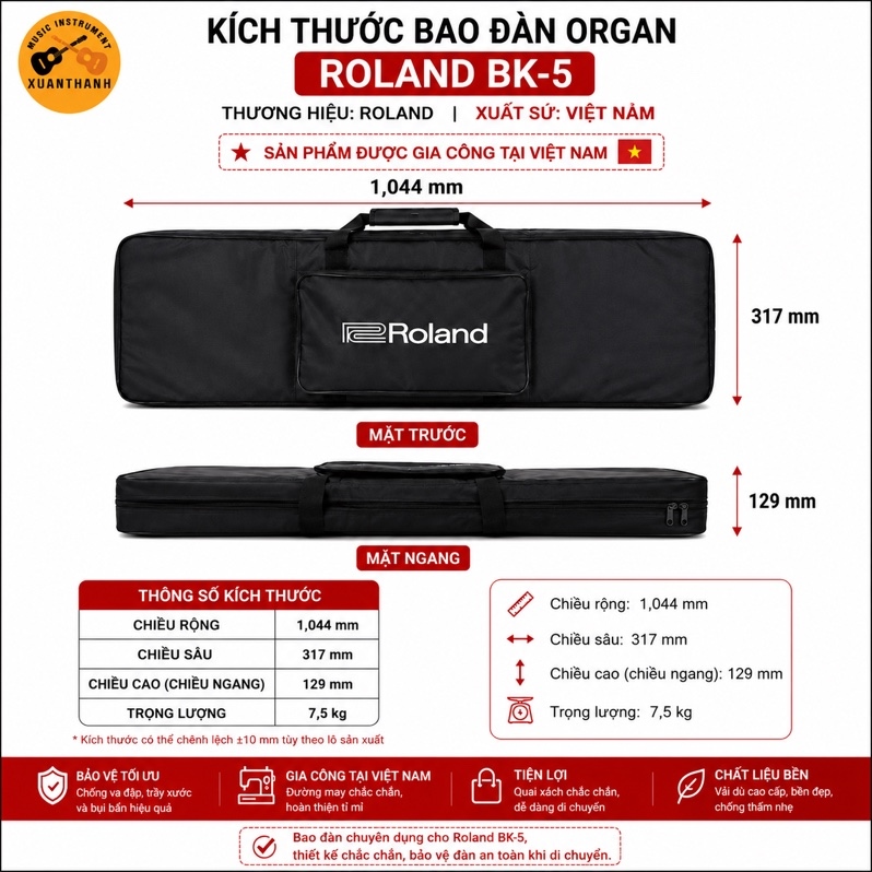 Bao Da Đàn Organ Roland BK-5