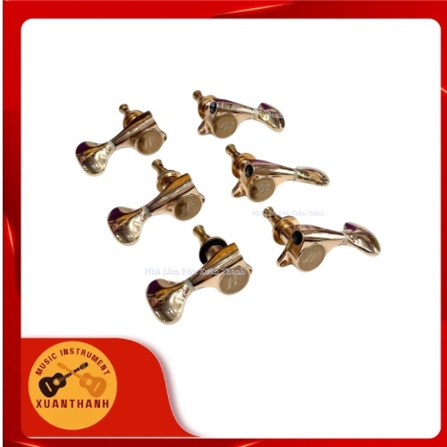 Khóa đàn Guitar HF Màu Hồng Đồng tai tim K-865PBN