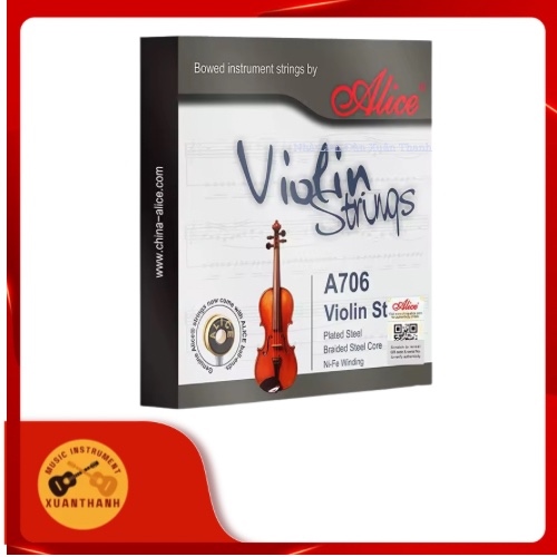 Dây Đàn Violin ALICE A706 – Bộ 4 Dây Đàn Violin Thay Thế, Âm Thanh Sáng, Bền, Dễ Chơi