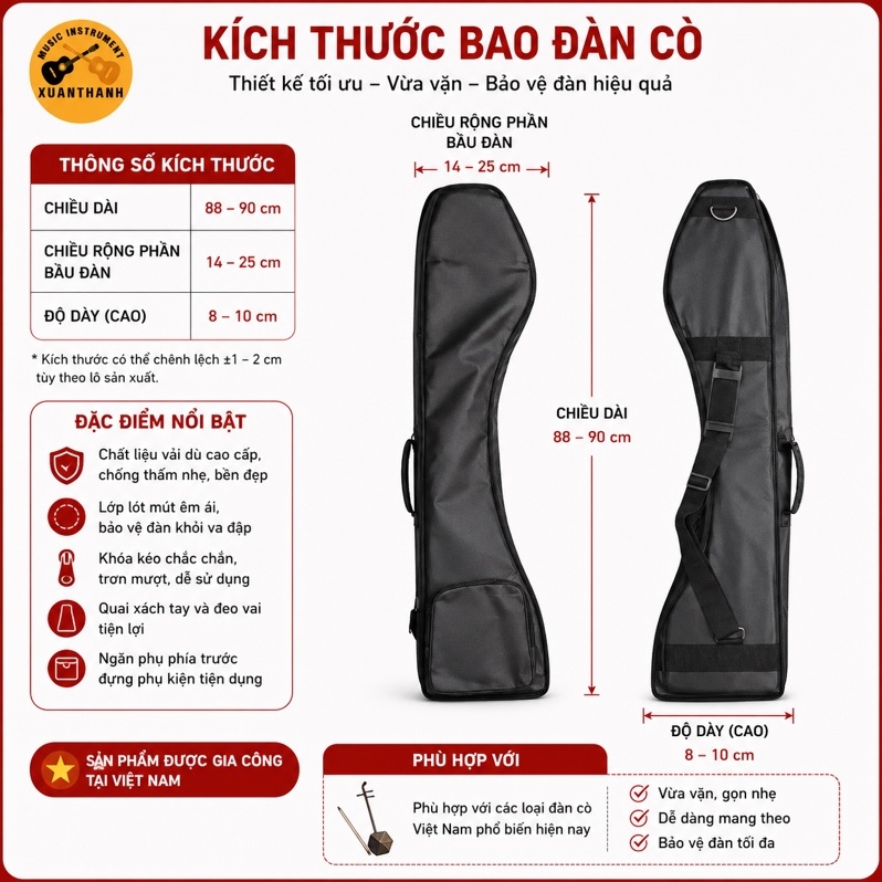 Bao Đàn Cò Da Đàn Dân Tộc 3 Lớp