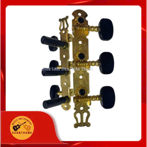 Khóa Đàn Guitar Nylon Vàng Tai Đen Loại 2 G-302C