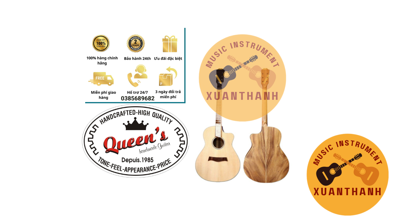 Đàn Guitar QUEEN’S AC - 201T ĐƯỢC GIA CÔNG ĐÓNG Ở VIỆT NAM