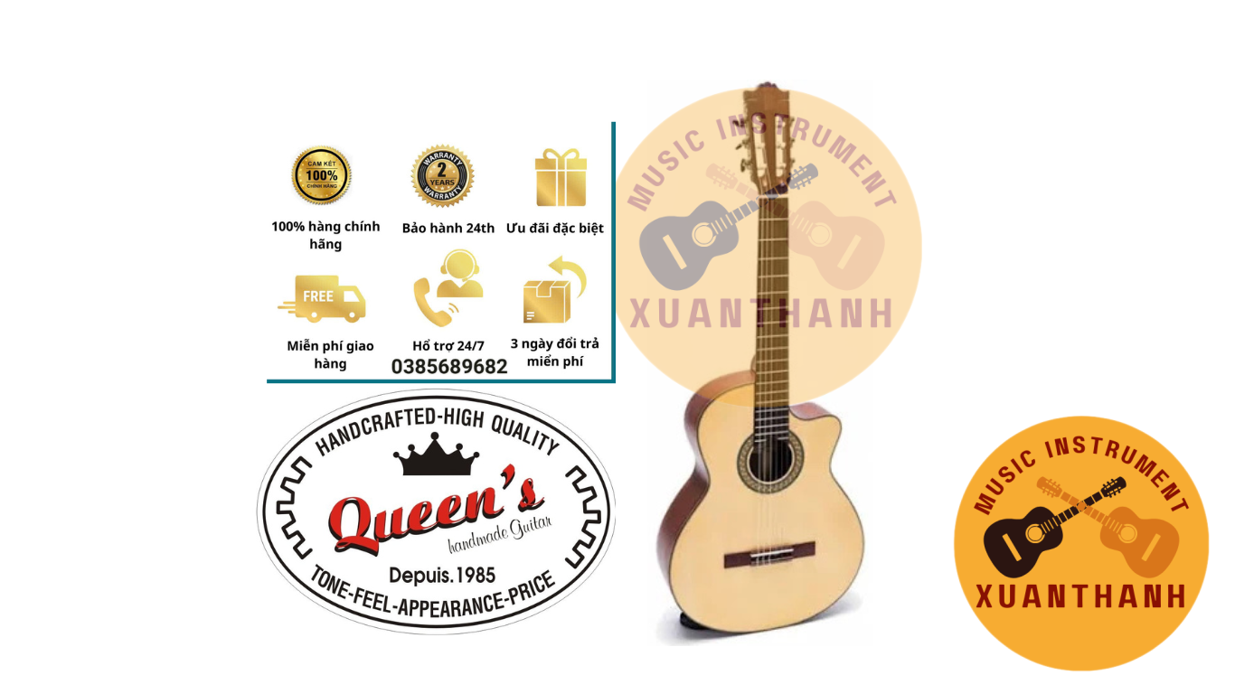 Đàn Guitar QUEEN’S C – 105G ĐƯỢC GIA CÔNG ĐÓNG Ở VIỆT NAM